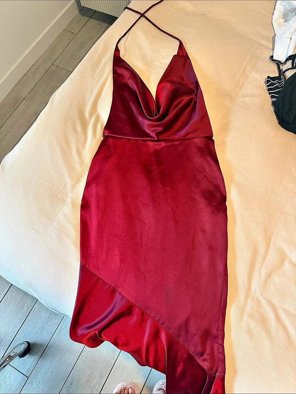 Oh Polly Cowl Neck Mini Dress in Red Size 2 Like New